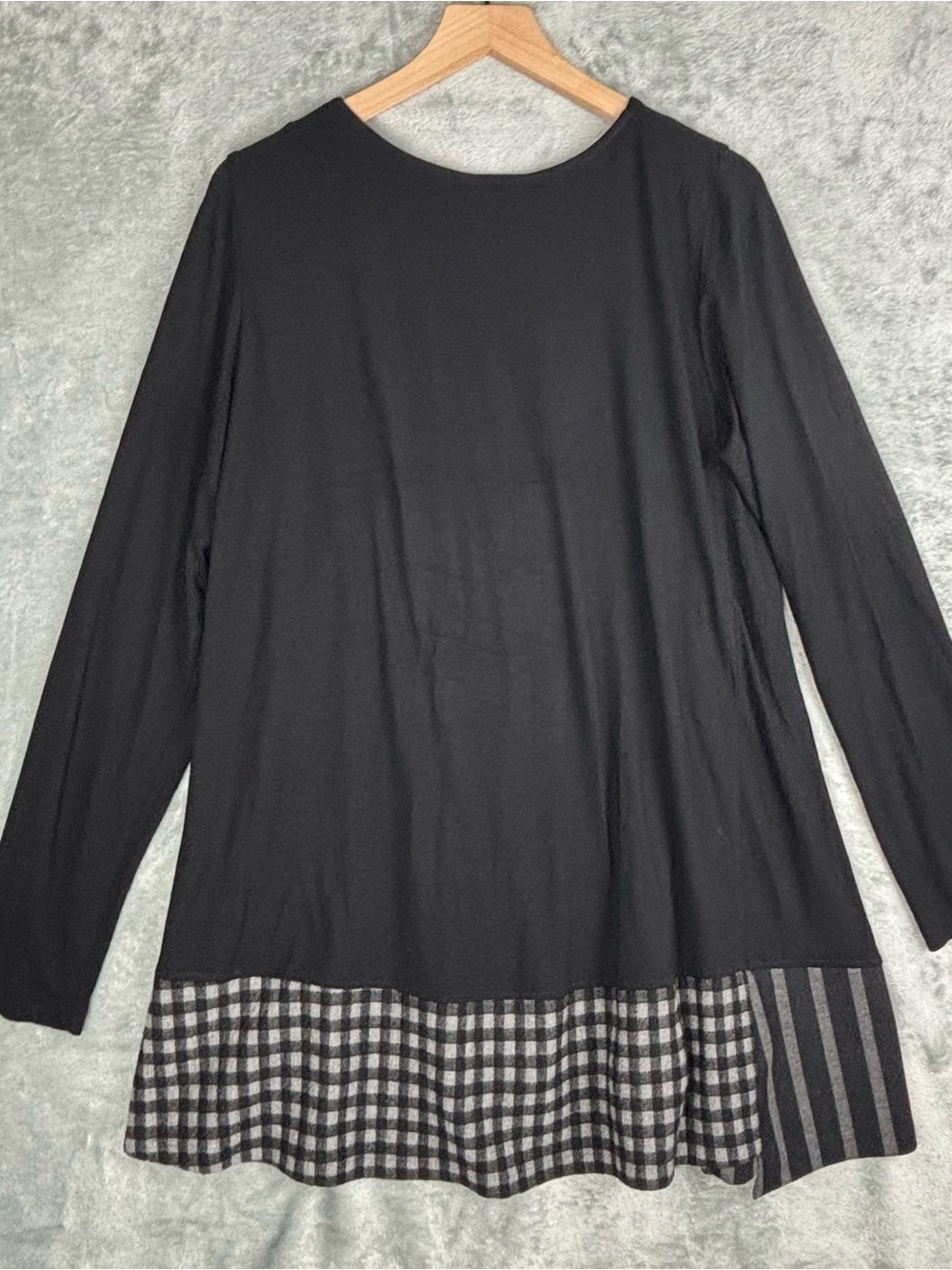 Alembika Tunic Top Women (3) Large Black Long Sleeve Asymmetrical Hem Relaxed - Picture 2 of 8